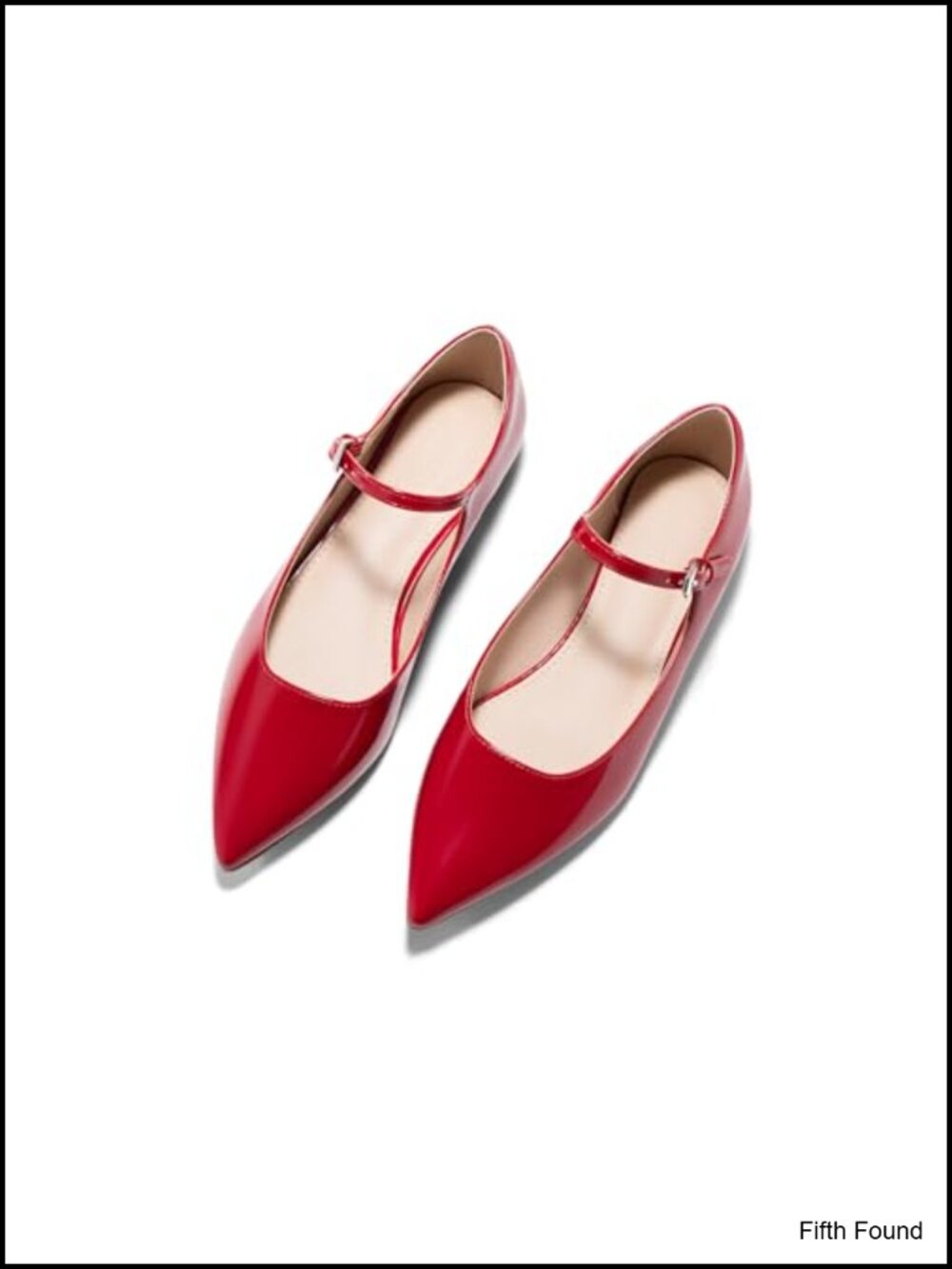 Womens Mary Jane Flats Closed Pointed Toe Ballet Low Heel Faux Leather
